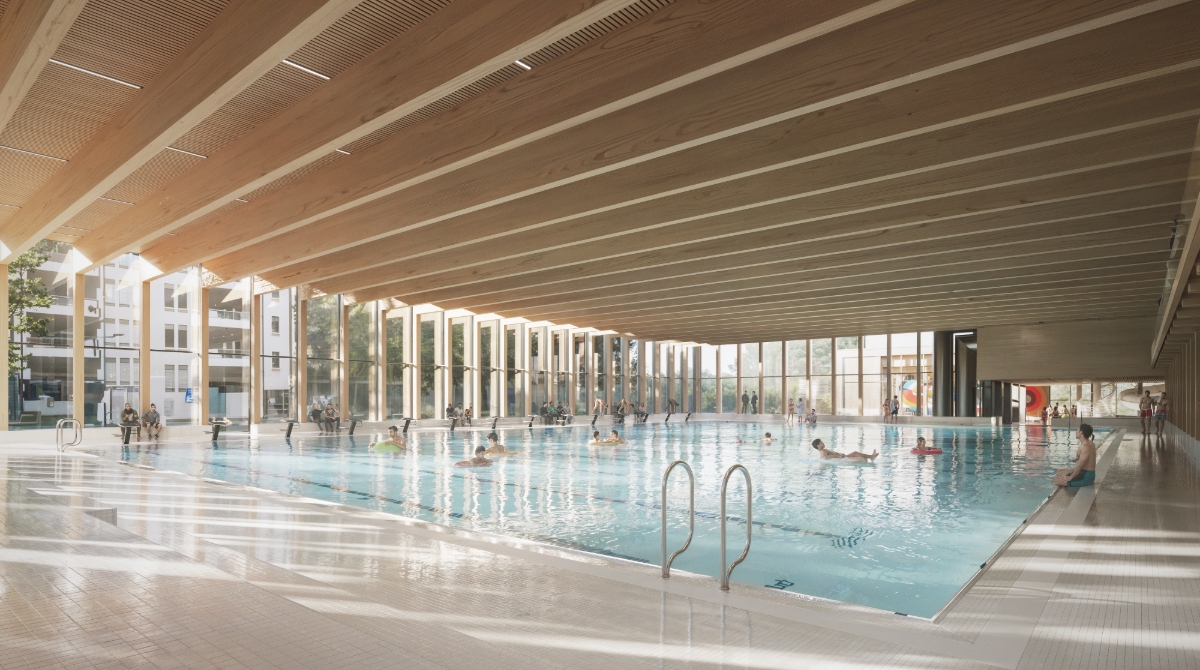 Visualisierung neue Schwimmhalle Blumenwies (Foto: FLOOER.ART)